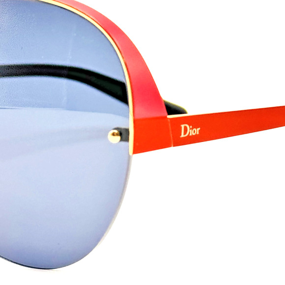 Dior Sunglasses Superbe RMU KU Red Round Frame Blue Lens Limited Edition 63mm main image 7
